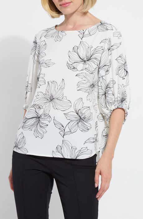 Lysse Veda Floral Balloon Sleeve Top