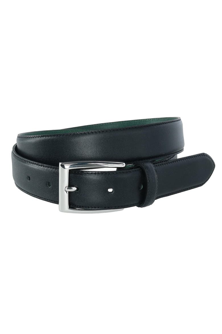 Men's The Edward Slim Calfskin Leather Belt, Main, color, Black