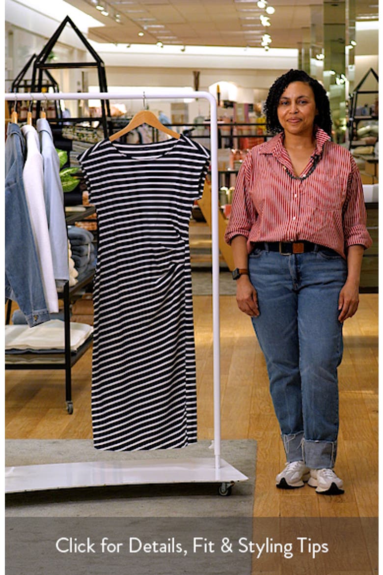 Aja Ruched Stripe T-Shirt Midi Dress video