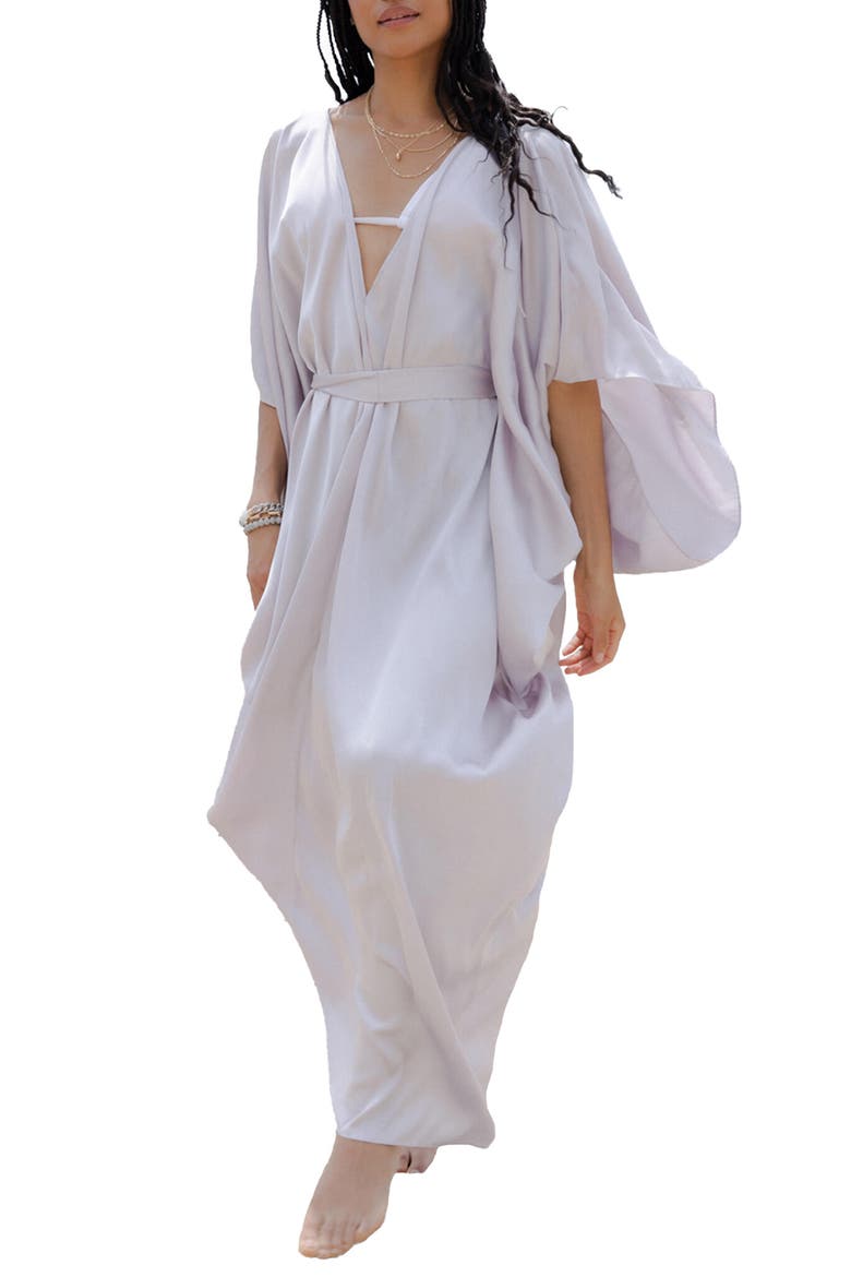 Tie Front Kaftan, Main, color, LILAC