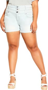 City Chic High Waist Denim Shorts