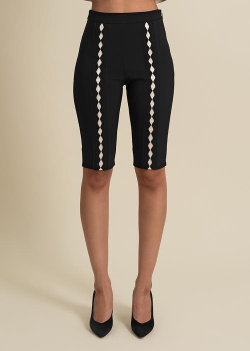 Contessa Mills Leo Stretch Sateen Diamond Capri Shorts In Animal Print