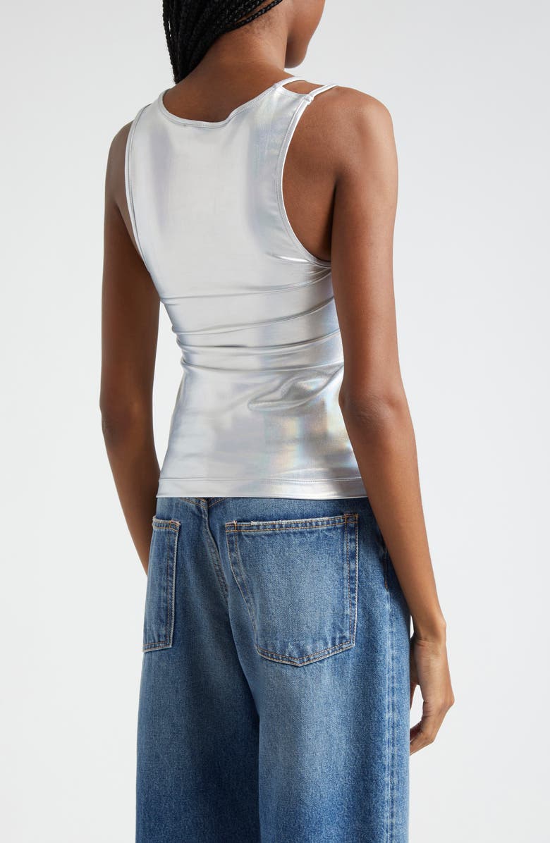 K.NGSLEY Fist Asymmetric Iridescent Cutout Camisole, Alternate, color,