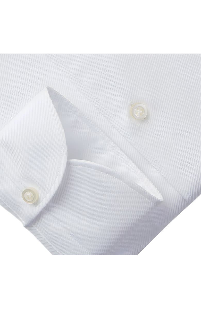 Emanuel Berg Solid White Luxury Cotton Stretch Twill Dress Shirt, Alternate, color, White