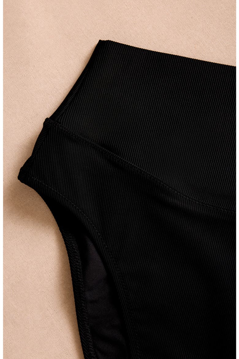 High Waisted Bikini Bottom, Alternate, color, Black
