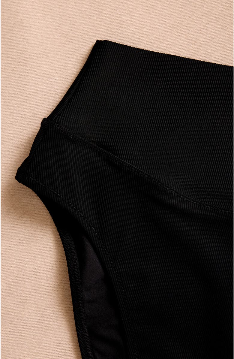 Pepper High Waisted Bikini Bottom, Alternate, color, Black