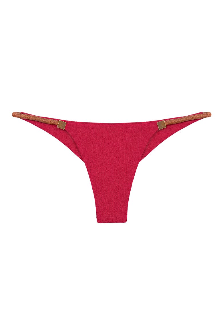 Firenze Aika Double Strap Cheeky Bikini Bottoms, Alternate, color, RED