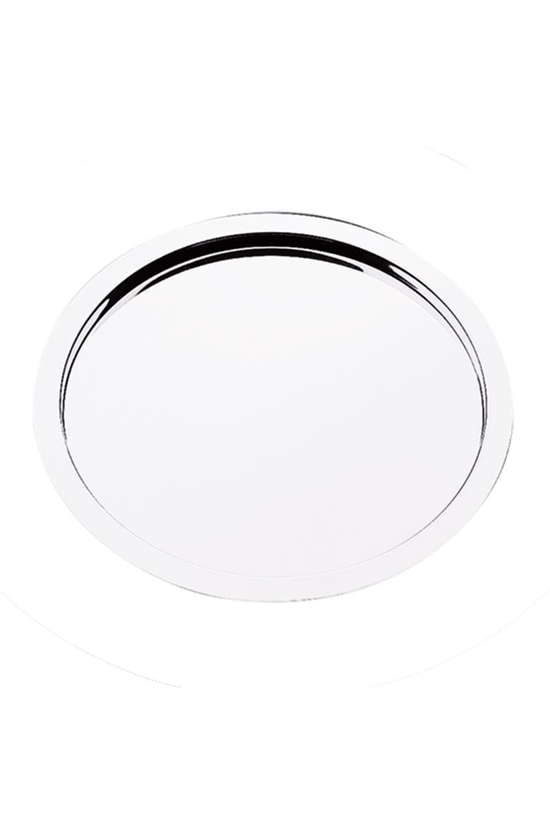 Giotto Round Serving Tray, Main, color, Silver