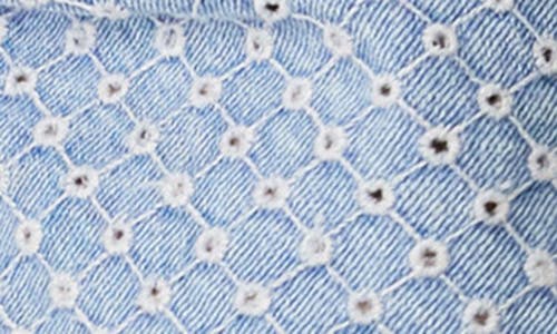 Habitual High Waist Eyelet Denim Shorts In Blue