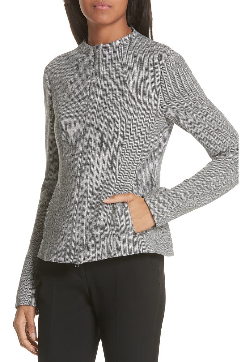 Sculpted Chevron Jacket, Alternate, color, BLACK MULTI