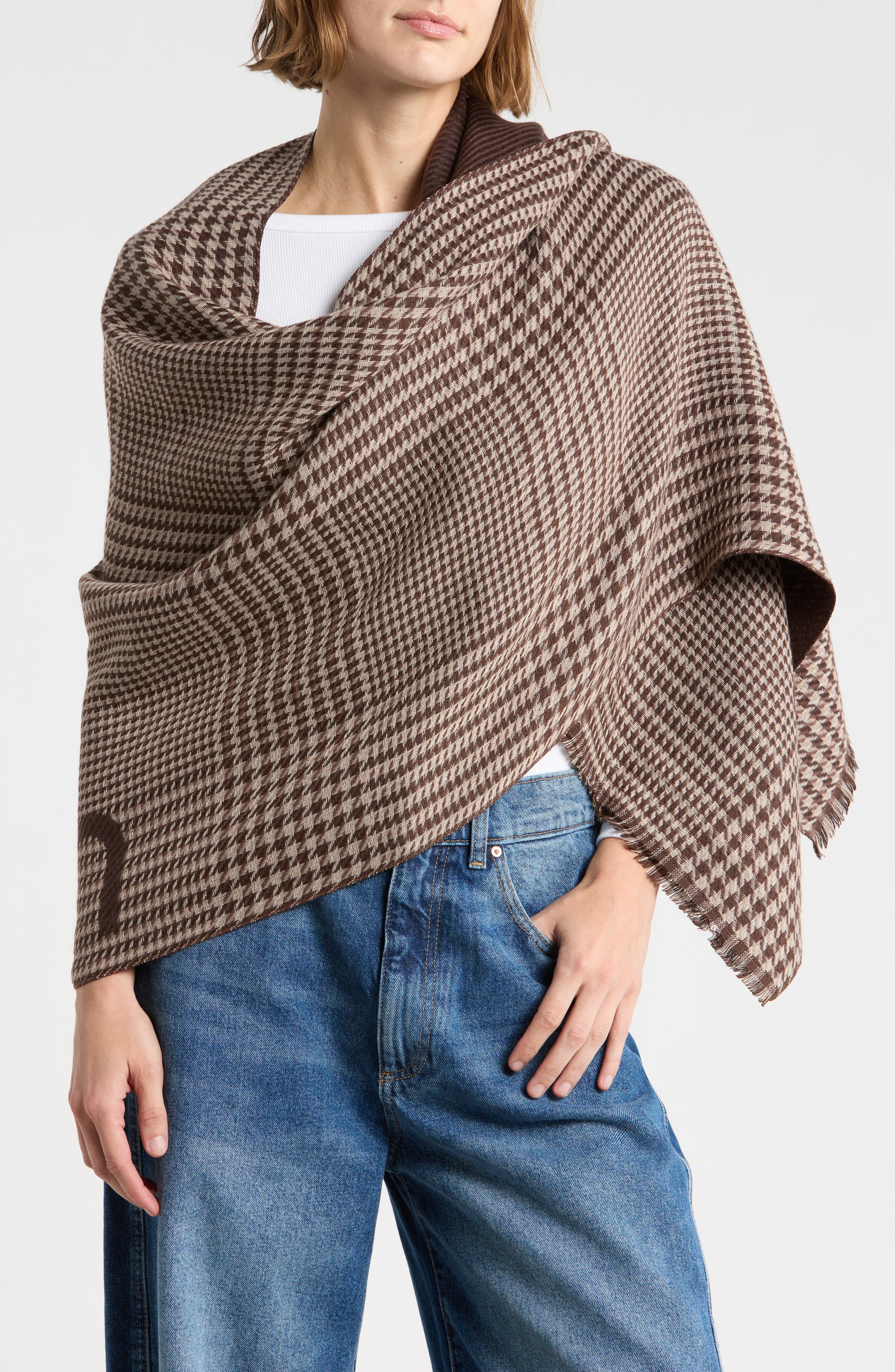 Houndstooth Logo Blanket Scarf