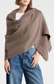 Calvin Klein Houndstooth Logo Blanket Scarf