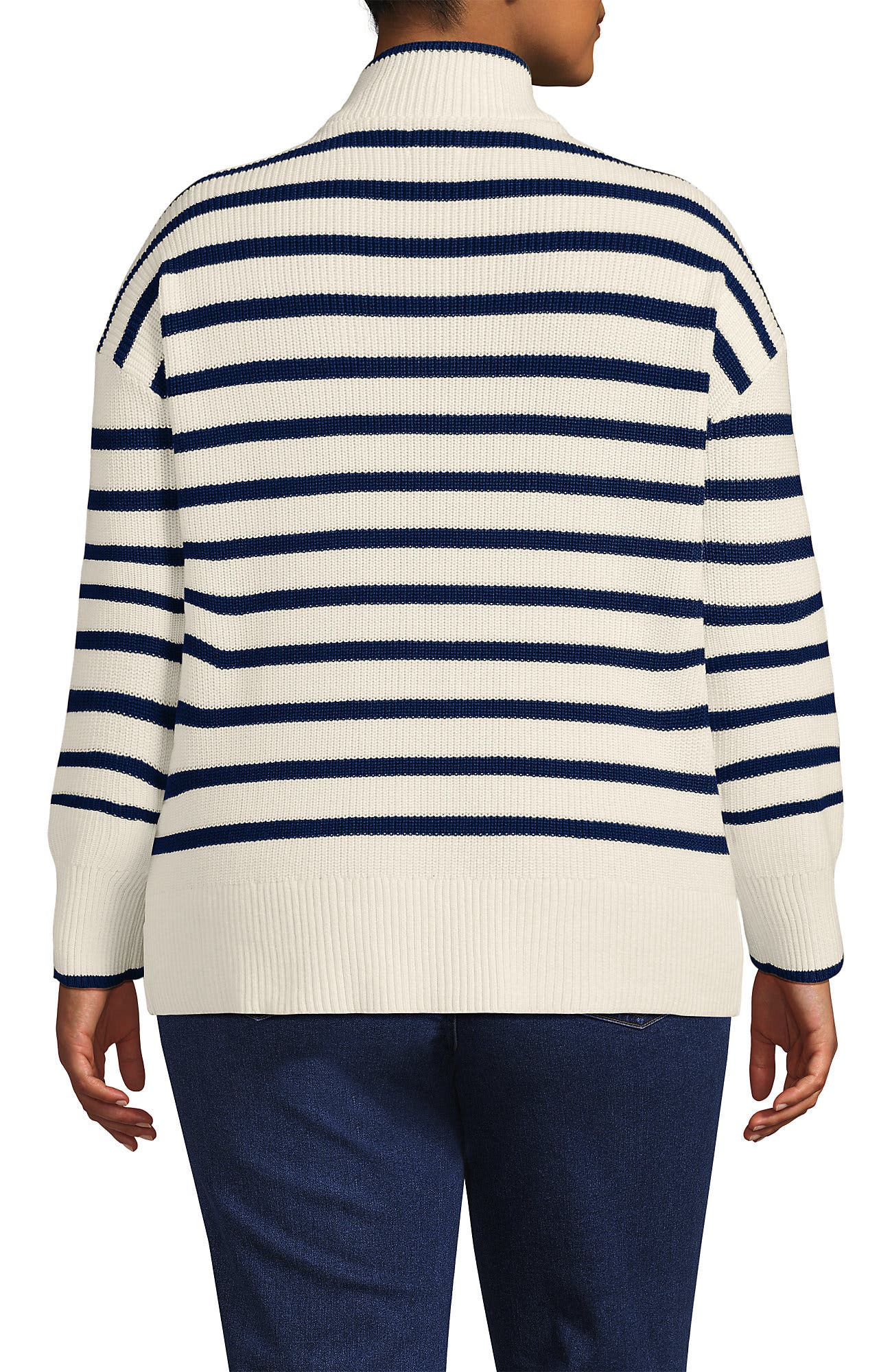 Plus Size Drifter Cotton Quarter Zip Pullover Sweater - image 2