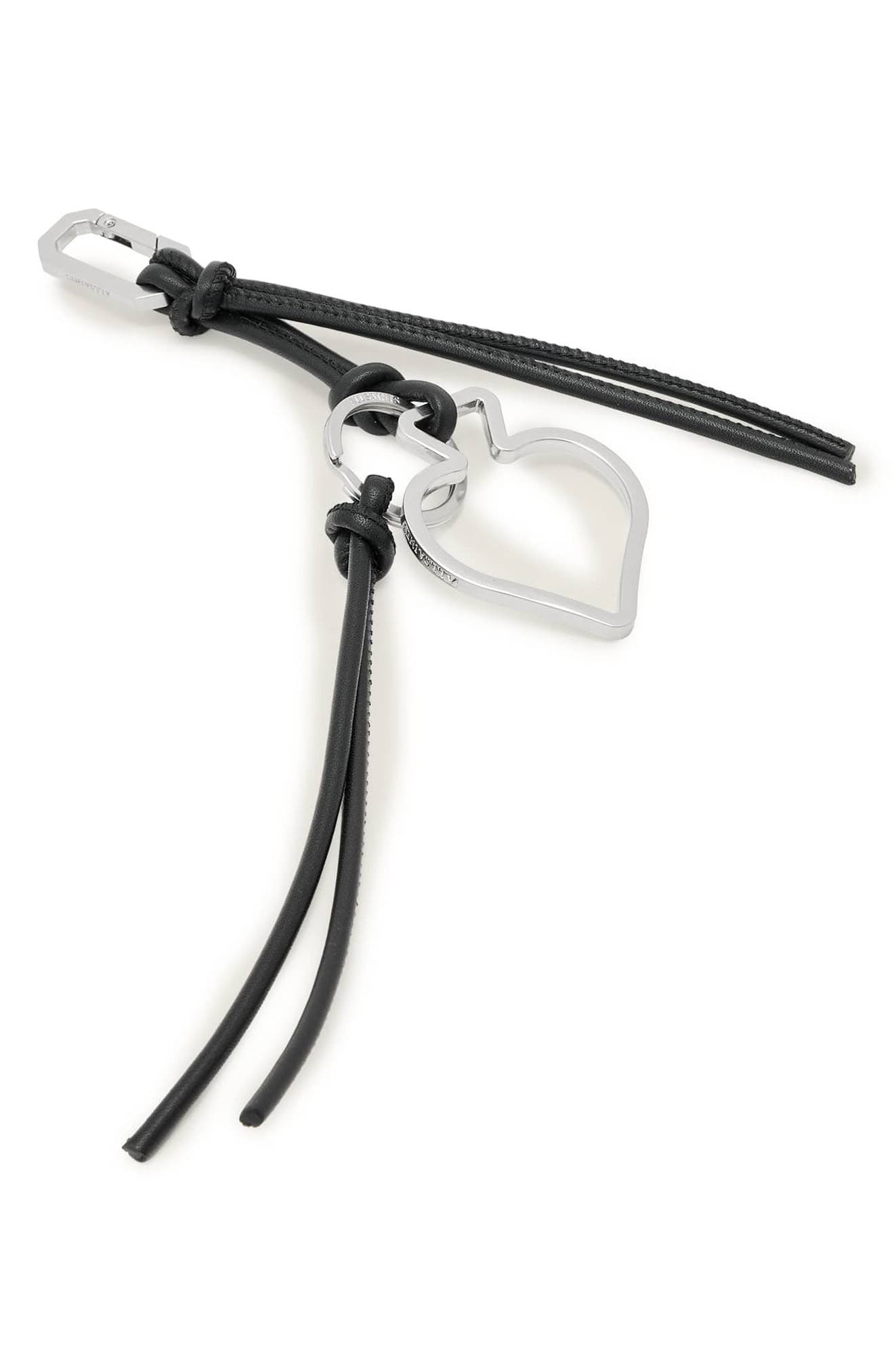 Spade Metal Key Ring, Alternate, color, BLACK/ SILVER