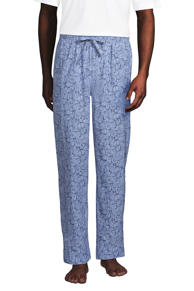 Poplin Pajama Pants, Main, color, Tossed Shells/Cloudy Blue