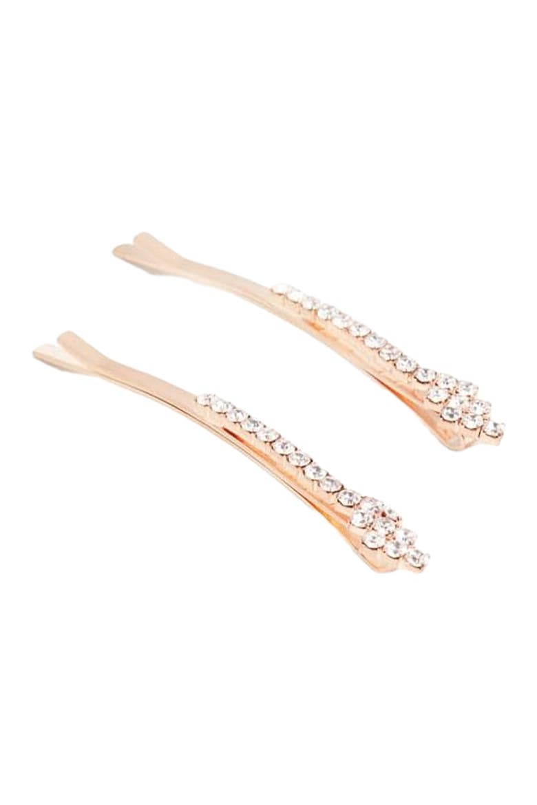 Zig Zag Sparkle Hair Pin, Main, color, Rose Gold