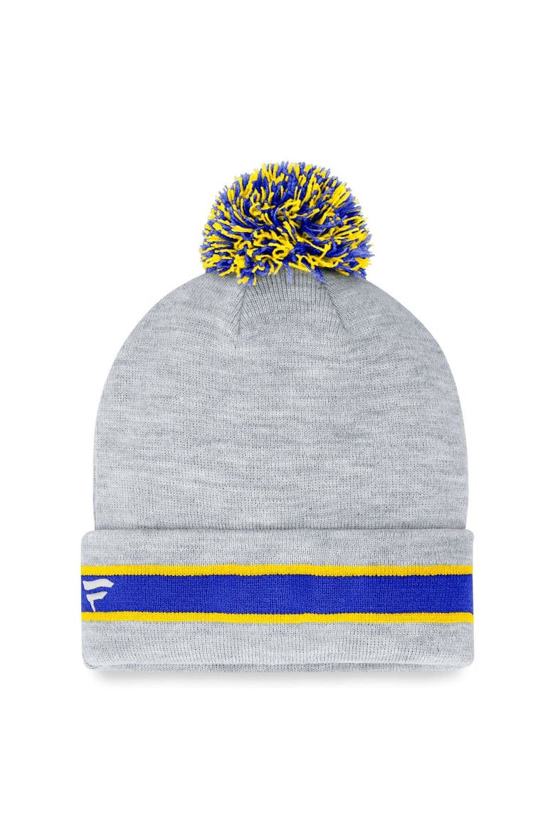 Men's Fanatics Branded  Heather Gray Los Angeles Rams Cuffed Knit Hat with Pom, Alternate, color, Heather Gray