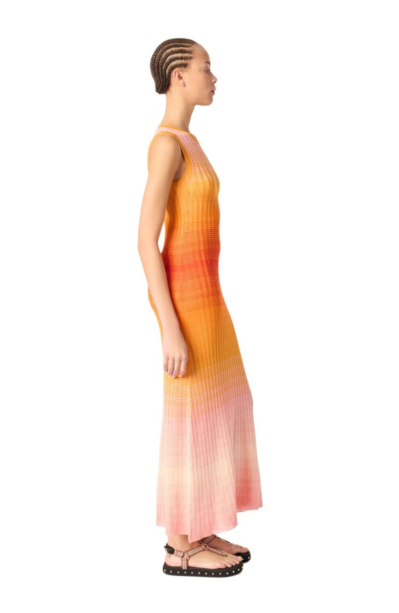 maje Tie-dye knit maxi dress, Alternate, color,