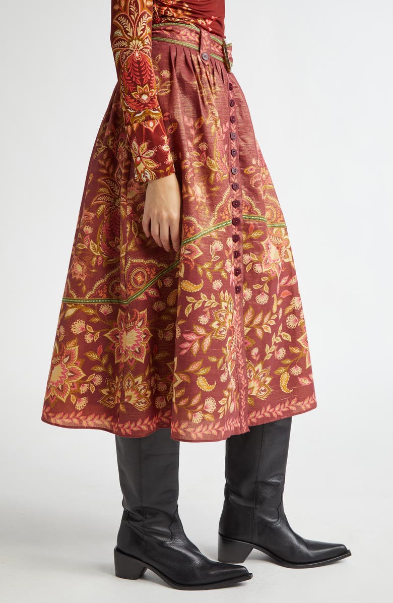 FARM Rio Pineapple Dream Metallic A-Line Skirt, Alternate, color,