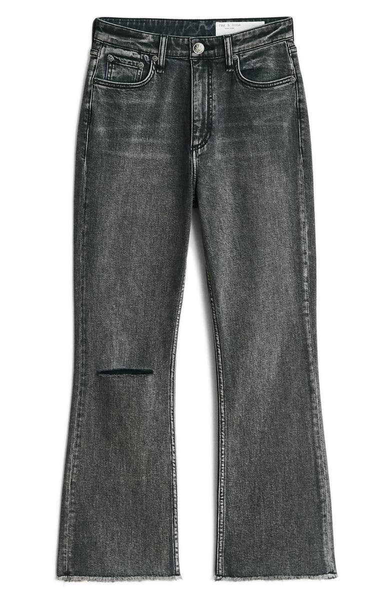 rag & bone Casey Frayed High Waist Ankle Flare Jeans, Alternate, color, 