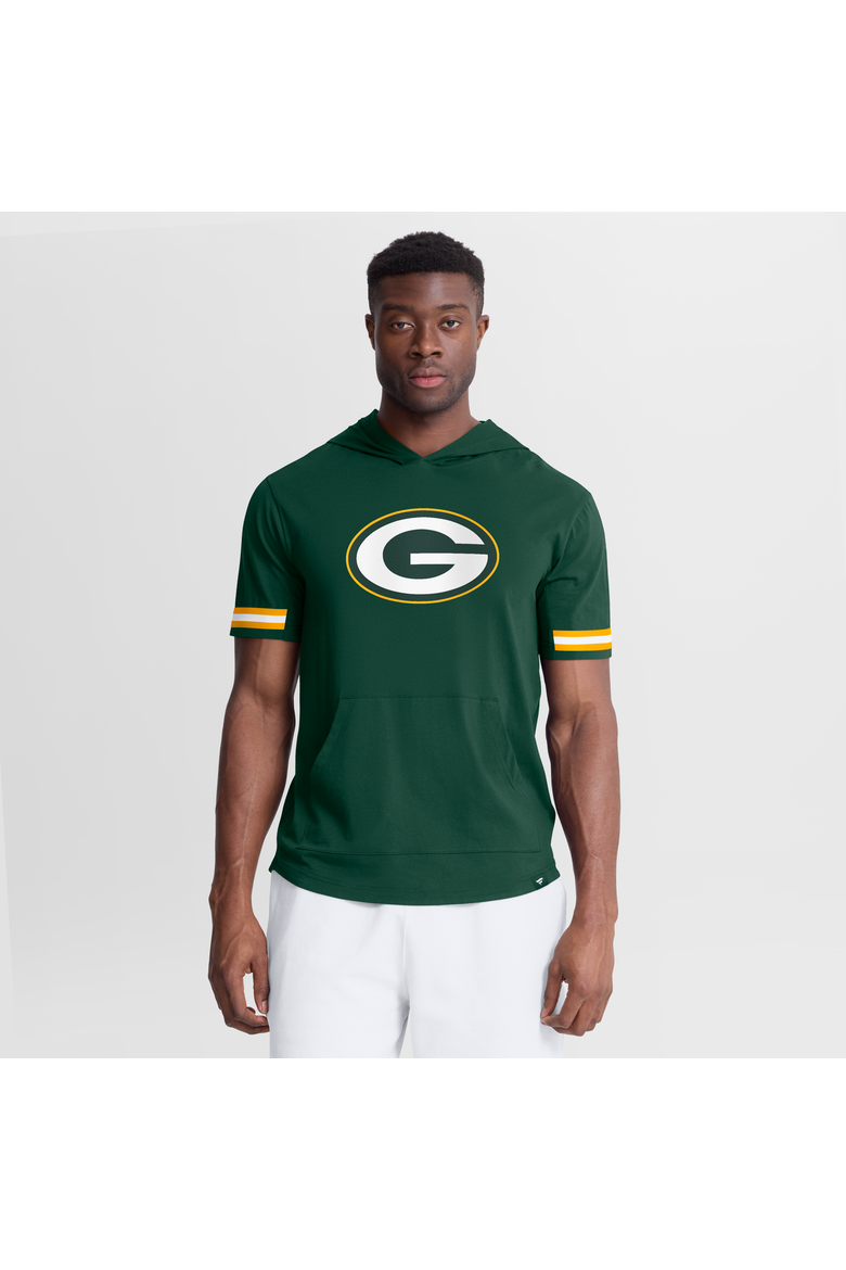 Men's Fanatics Green Green Bay Packers Optimal Play Short Sleeve Hooded T-Shirt, Main, color, Green