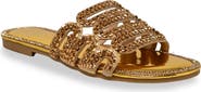 CHASE AND CHLOE Rhinestone Embellished Slide Sandal