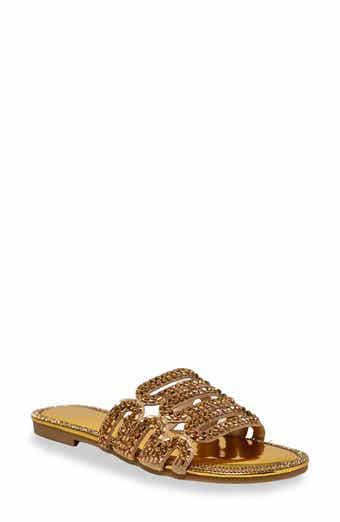 Rhinestone Embellished Slide Sandal