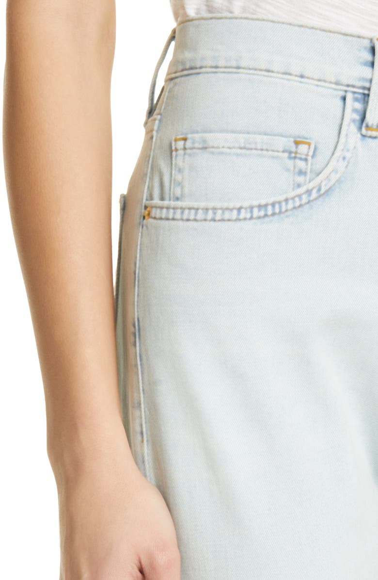 FRAME Le Vintage Raw Edge High Waist Denim Bermuda Shorts, Alternate, color, 