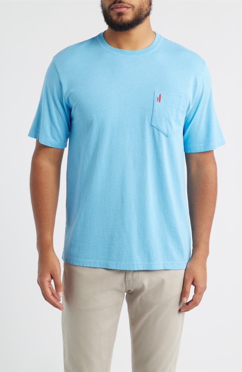 johnnie-O Brews 'n' Views Cotton Blend Pocket T-Shirt, Main, color, Maliblu