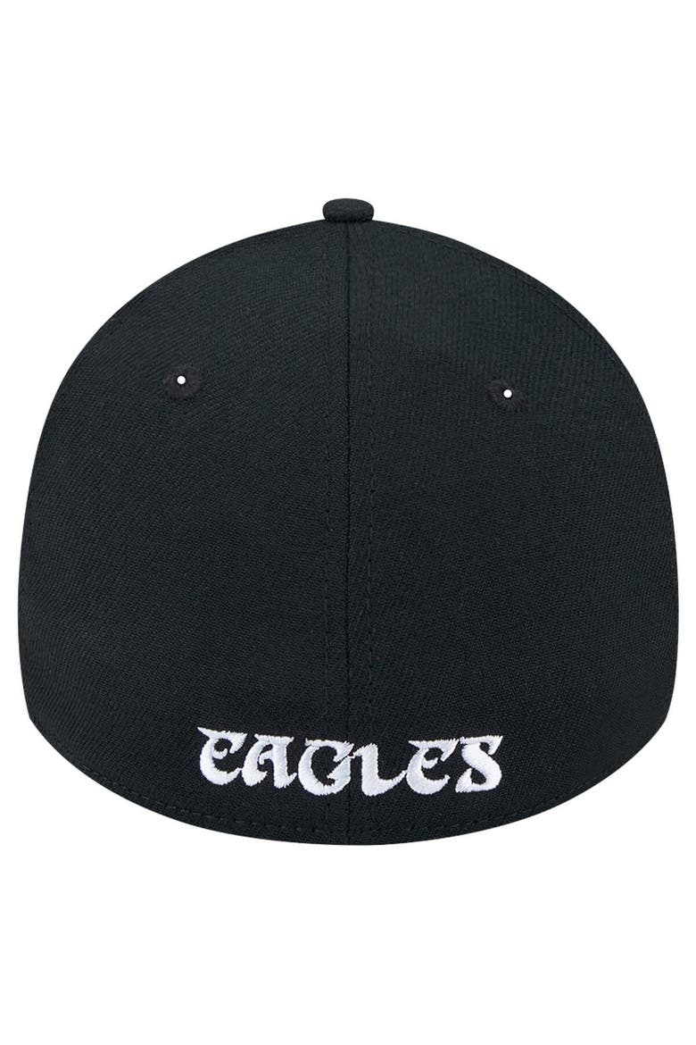 Men's New Era Black Philadelphia Eagles Throwback Main 39THIRTY Flex Hat, Alternate, color, Black