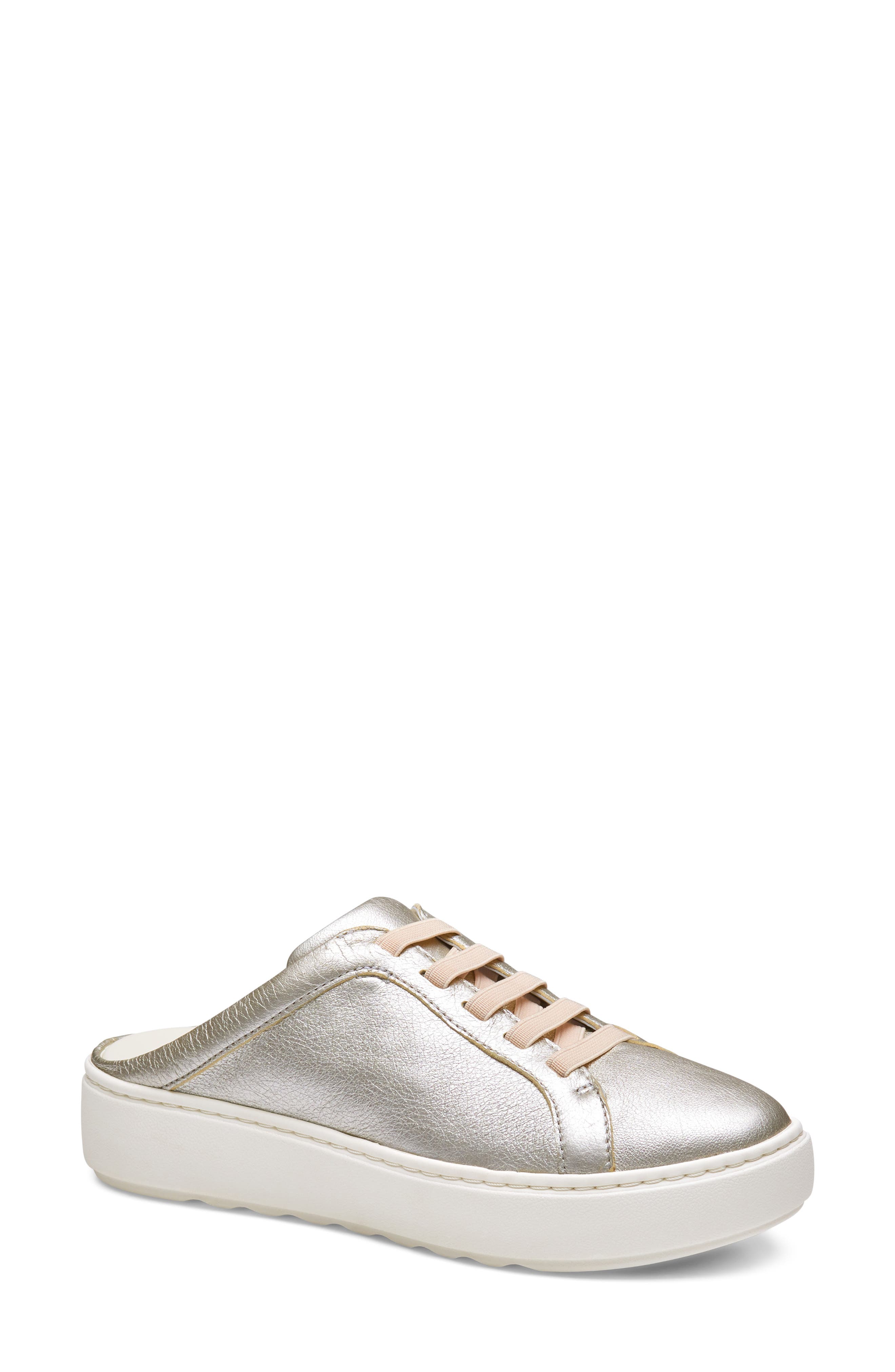 Johnston & Murphy Cammie Platform Sneaker Mule, Main, color, Gold Metallic Sheepskin