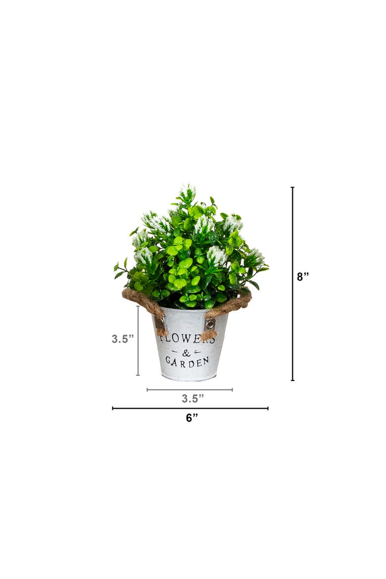 8-in Artificial Blooming Plant in Rustic Flowers & Garden Planter - Set of 3, Alternate, color, Assortment 2