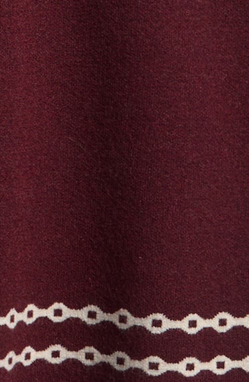 Freshman Kids' Horse Knit Camisole, Cardigan & Skirt Set In Burgundy
