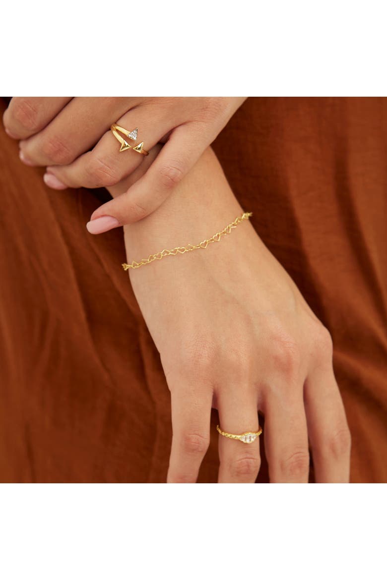 Sterling Silver Multiple Triangle Adjustable Ring, Alternate, color, Gold