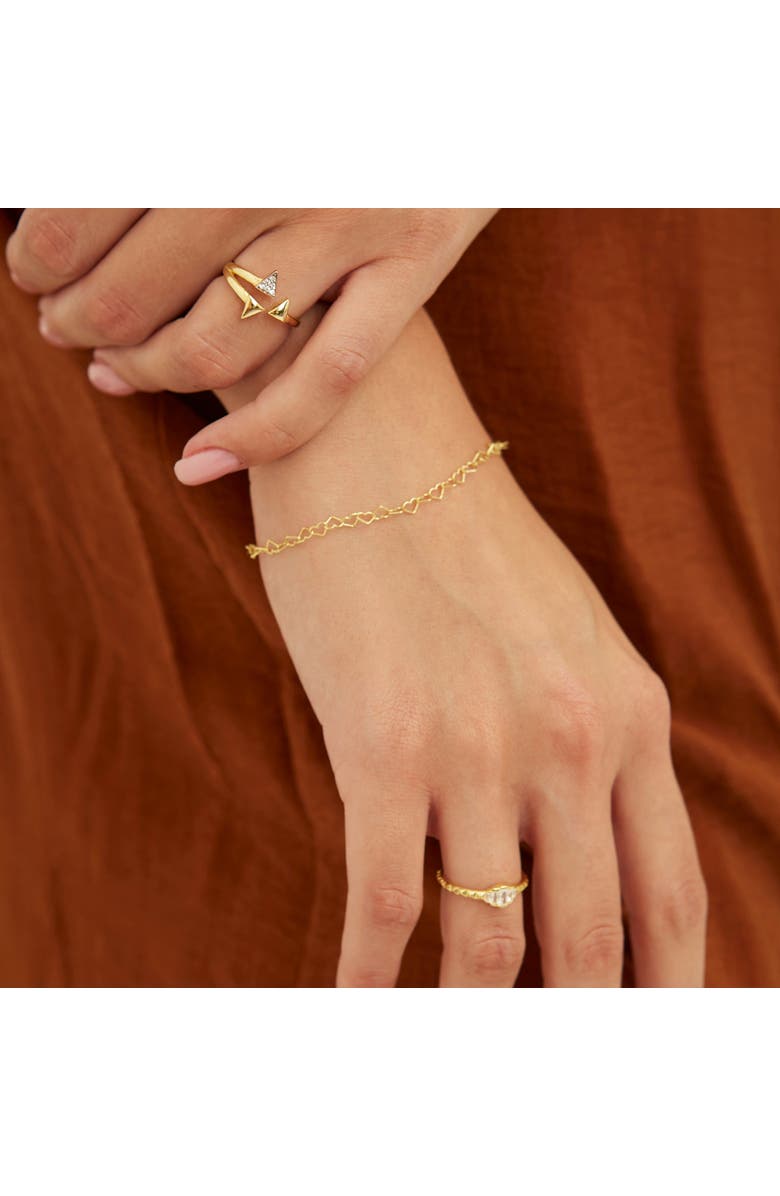 Spero London Love Heart Sterling Silver Chain Bracelet, Alternate, color, Gold