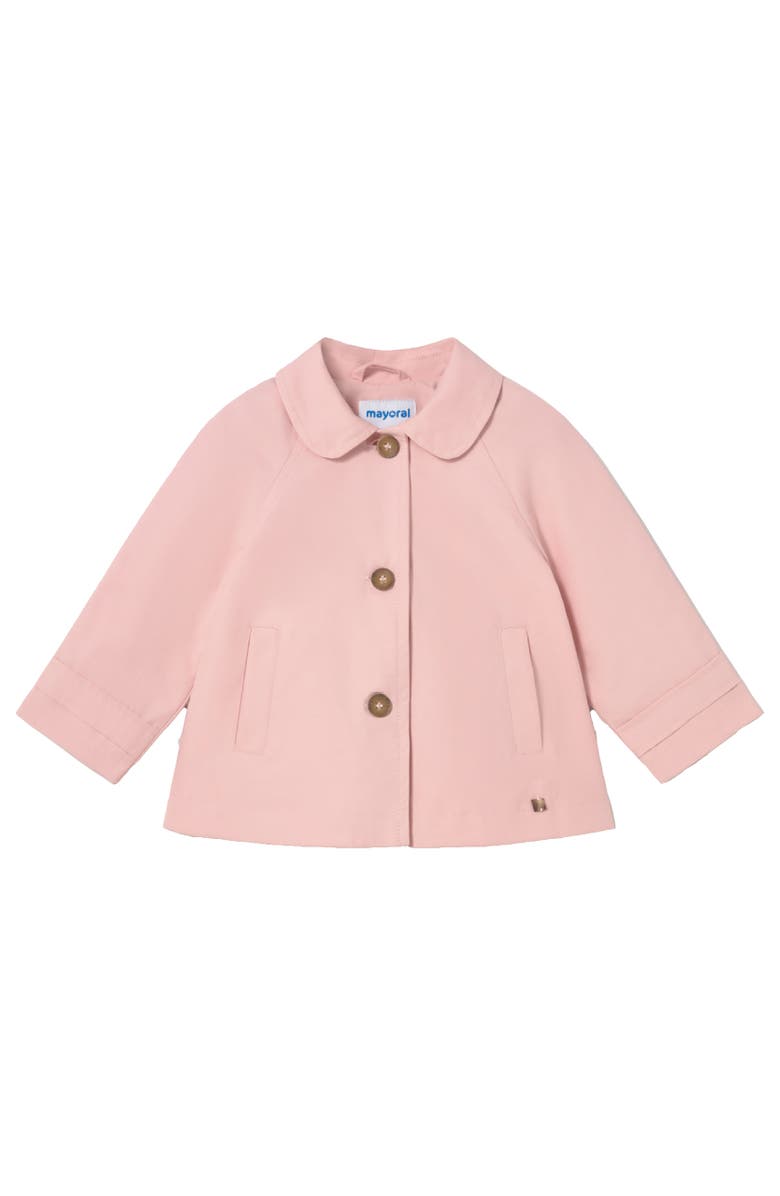 Mayoral Peter Pan Collar Trench Coat, Main, color, Light Pink
