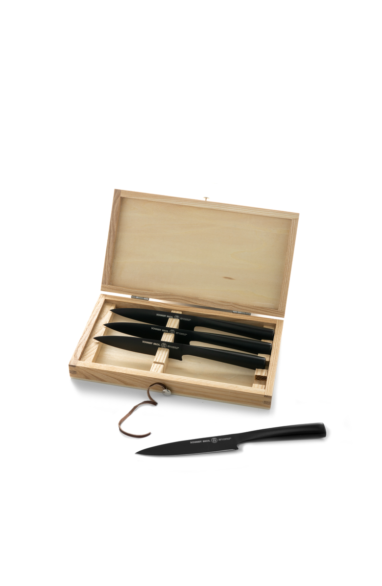 Schmidt Brothers Cutlery 4-Piece Steak Set, Main, color, Black