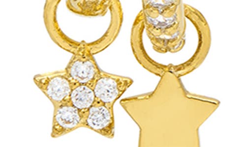 Estella Bartlett Duo Pavé Star Hoop Earrings In Gold