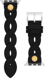 Tory Burch The Miller Braided Leather 20mm Apple Watch® Watchband