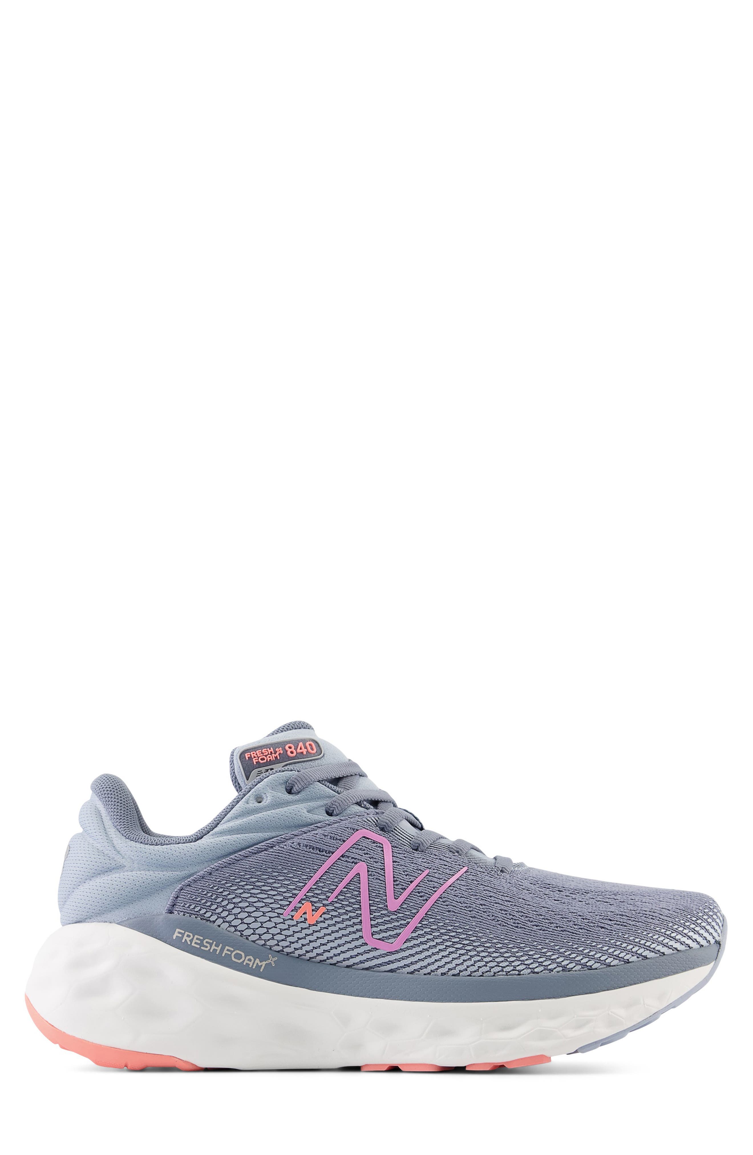 Fresh Foam X 840v1 Sneaker, Alternate, color, ARCTIC GREY/ RASPBERRY