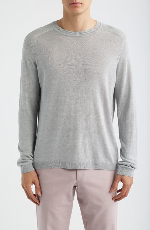Cormack Long Sleeve Crewneck Linen & Silk Pullover