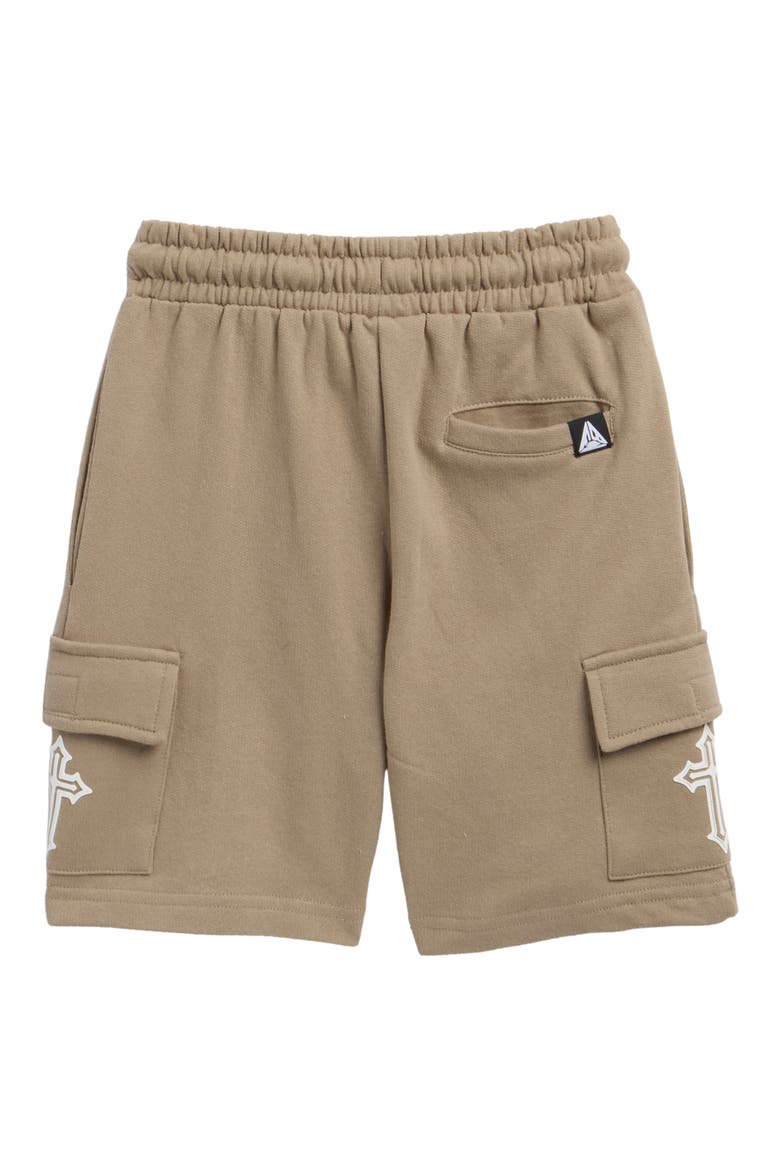 Kids' Gideon Fleece Cargo Shorts, Alternate, color, WINTER TWIG/ SAINTS