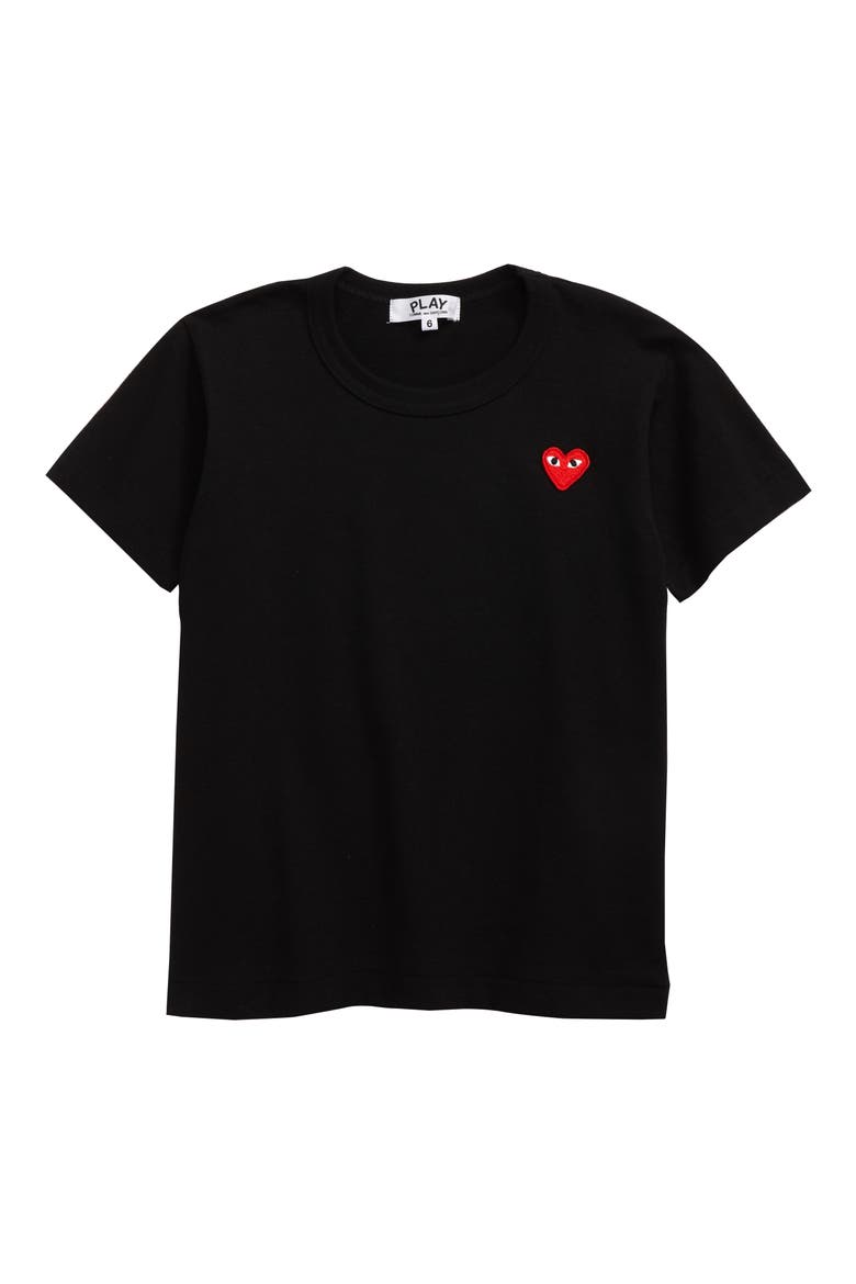 Little Red Heart T-Shirt, Main, color, BLACK