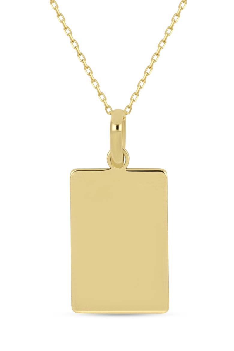 14K Gold Rectangle Dog Tag Pendant Necklace (Online Trunk Show), Alternate, color, 14K YELLOW GOLD