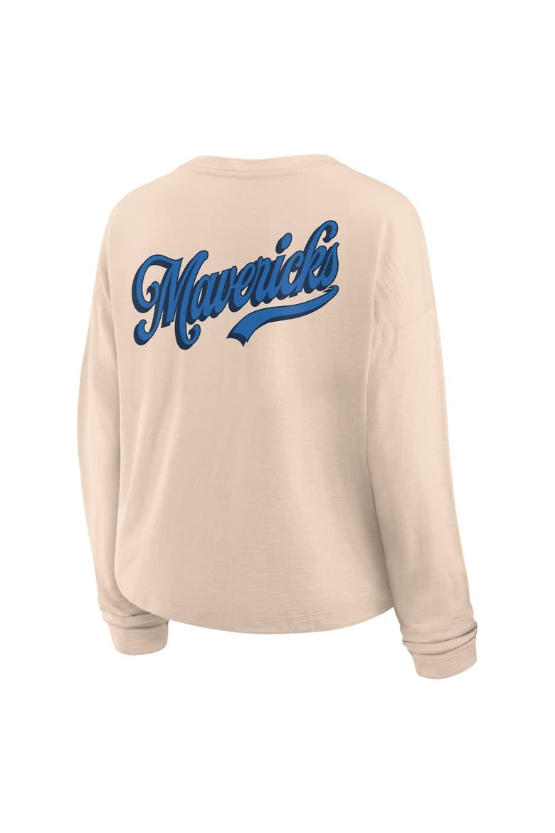 Women's Fanatics Natural Dallas Mavericks Boxed Out Drop Fashion Long Sleeve T-Shirt, Alternate, color, Natural