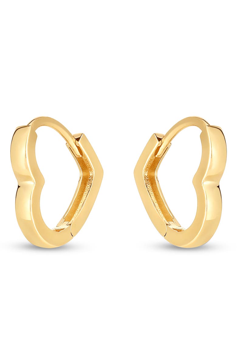 KARAT RUSH Heart Hoop Earrings, Main, color, Yellow Gold