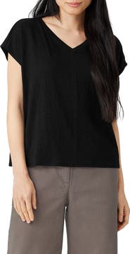 Eileen Fisher V-Neck Organic Linen T-Shirt