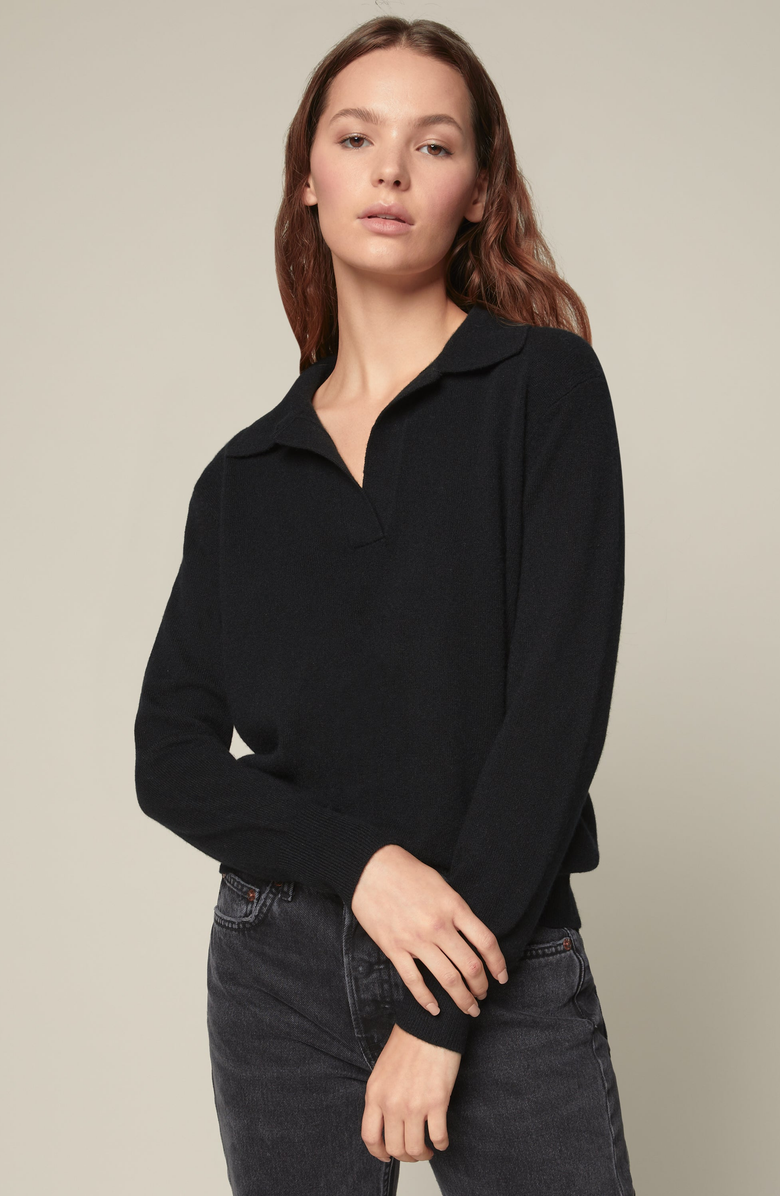 Italic Camila Airy Cashmere Collared Sweater, Alternate, color,
