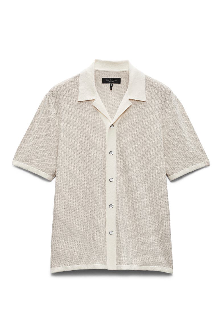 Zigzag Avery Zuma Toweling Camp Shirt, Alternate, color, IVORY
