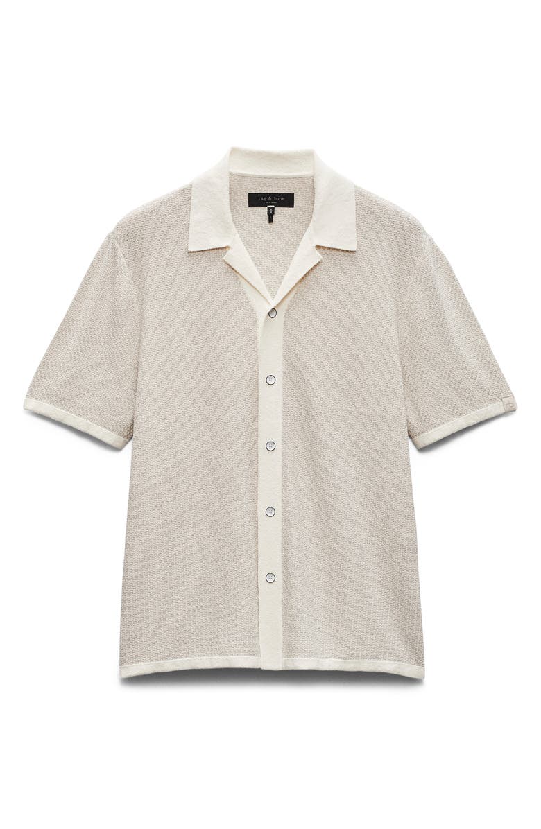 rag & bone Zigzag Avery Zuma Toweling Camp Shirt, Alternate, color, Ivory